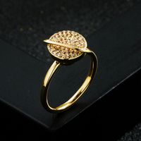 Fashion New Copper-plated Gold Micro Inlaid Zircon Dripping Devil's Eye Ring sku image 1