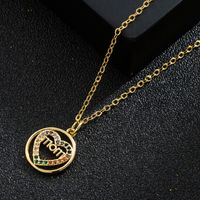 Mother's Day Gift Copper Micro Inlay Heart-shaped Pendant Mom Necklace sku image 2