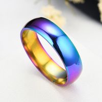 Fashion Popular Ornament Glossy Stainless Steel Colorful Ring main image 1