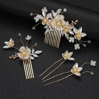 New Bridal Pearl Flower Headwear Hair Comb Wedding Dress Accessories sku image 6