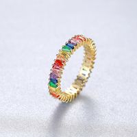 S925 Sterling Silver Colorful Zirconium Ring sku image 1