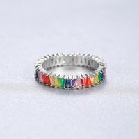 S925 Sterling Silver Colorful Zirconium Ring sku image 6