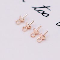 Pure Copper Gold-plated Color Retention Small Sheep Eye Nail Pearl Hanging 3/4/5mm Ear Studs Earrings Accessories Diy Ornament Accessories sku image 6