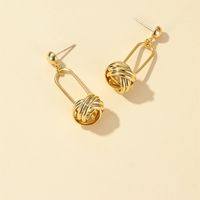 Neue Kupfer Vergoldete Seil Knoten Ohrringe Kreativer Trend 925 Silbern Adel Mode Ohrringe sku image 1