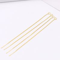 Fashion Tassel Piercing Chain Copper 18k Gold-plated  Twisted Chain Earring Accessories sku image 2