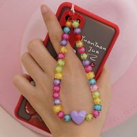 Acrylic Candy Color Mobile Phone Chain Love Short Mobile Phone Lanyard Hand Jewelry sku image 1