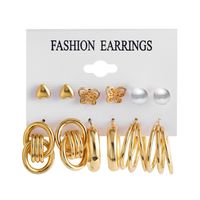 Fashion Geometric Plating Alloy Artificial Gemstones Earrings sku image 1