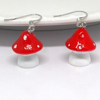 Fashion Simple Polka Dot Mushroom Cartoon Three-dimensional Resin Earrings main image 1