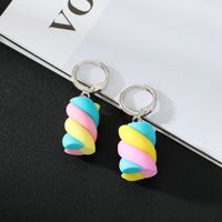 Ornament New Creative Cotton Candy Colorful Geometric Resin Earrings main image 4