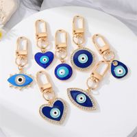 Fashion Diamond Drop Oil Heart-shaped Blue Eyes Keychain main image 6