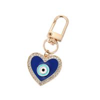 Fashion Diamond Drop Oil Heart-shaped Blue Eyes Keychain main image 3