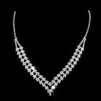 Fashion Shining Rhinestone Claw Chain Wedding Bride Necklace Earrings Suit Copper main image 3