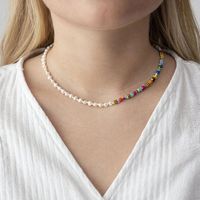 Collar De Perlas De Moda Colgante Femenino De Doble Capa Con Cuentas Colorido Cadena De Clavícula main image 3