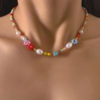 Fashion Rainbow Flower Alloy Necklace Female Retro Bead Collar main image 1