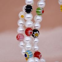 Bohemian Style Diy Rainbow Color Glass Bead Flower Handmade String Round Beads Necklace main image 4