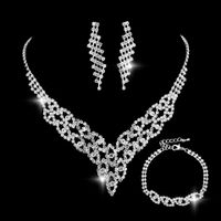 Fashion Wedding Accessories Eyes Leaf Rhinestone Three-piece Set main image 1