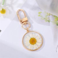 Colorful Oil Mushroom Feather Keychain Dried Flower Leaves Bag Pendant Accessories sku image 6