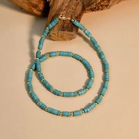 Retro Gemstone Handmade Turquoise Necklace Clavicle Chain main image 3