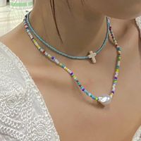 Fashion Alloy Color Bead Necklace Women's Double Layered main image 5
