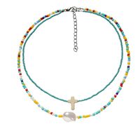 Mode Alliage Couleur Perle Collier Femmes De Double Couche main image 2