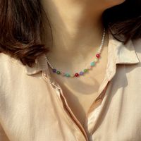 Frühling Und Sommer Perle Schlüsselbein Kette Schmuck Nette Einfache Halskette Zubehör main image 4