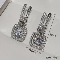 Fashion Ladies Shining Zircon Earrings Copper White Gold Plated Wholesale main image 2