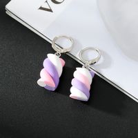 Ornament New Creative Cotton Candy Colorful Geometric Resin Earrings sku image 4