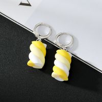 Ornament New Creative Cotton Candy Colorful Geometric Resin Earrings sku image 5