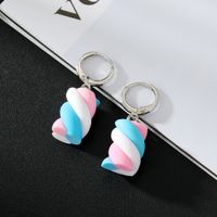 Ornament New Creative Cotton Candy Colorful Geometric Resin Earrings sku image 4