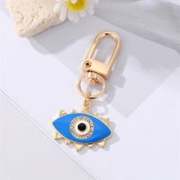 Fashion Diamond Drop Oil Heart-shaped Blue Eyes Keychain main image 2