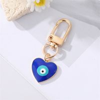 Fashion Diamond Drop Oil Heart-shaped Blue Eyes Keychain sku image 1