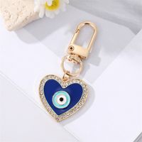 Fashion Diamond Drop Oil Heart-shaped Blue Eyes Keychain sku image 5
