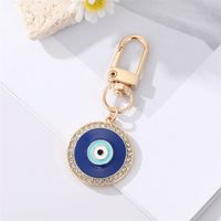 Fashion Diamond Drop Oil Heart-shaped Blue Eyes Keychain sku image 6