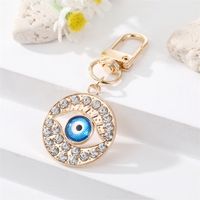 Fashion Drill Alloy Patch Blue Eyes Keychain Hand Of Fatima Devil's Eye Pendant sku image 4