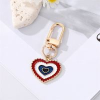 Simple Colorful Eyes Heart Keychain Alloy Irregular Round Bag Pendant Accessories main image 3
