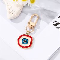 Simple Colorful Eyes Heart Keychain Alloy Irregular Round Bag Pendant Accessories sku image 1