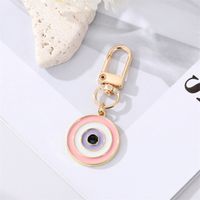Simple Colorful Eyes Heart Keychain Alloy Irregular Round Bag Pendant Accessories sku image 4