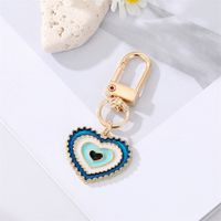 Simple Colorful Eyes Heart Keychain Alloy Irregular Round Bag Pendant Accessories sku image 8