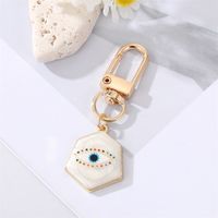 Simple Colorful Eyes Heart Keychain Alloy Irregular Round Bag Pendant Accessories sku image 10