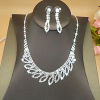 Bride Jewelry Clavicle Necklace Women's Diamond Set Wedding main image 2