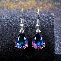 Cross-border Sold Jewelry European And American     Popular Rainbow Color Rainbow Color Water Drop Ear Studs sku image 1