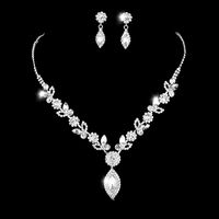 Fashion Bridal Set Crystal Flower Jewelry Set Banquet Wedding Necklace Accessories main image 1