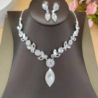 Fashion Bridal Set Crystal Flower Jewelry Set Banquet Wedding Necklace Accessories main image 3