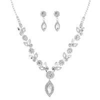 Fashion Bridal Set Crystal Flower Jewelry Set Banquet Wedding Necklace Accessories main image 4