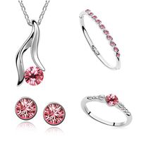 Fashion Jewelry Wholesale Four-piece Crystal Alloy Jewelry Set sku image 2