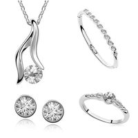 Fashion Jewelry Wholesale Four-piece Crystal Alloy Jewelry Set sku image 3