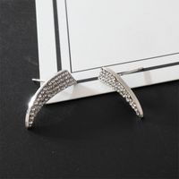 European And American Simple Fashionable All Match Jewelry Personality Design Full Diamond Knife-shaped Stud Earrings Fashion New Geometric Rhinestone Earrings sku image 1