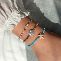 Fashion Bohemian Mixed Color Multi-combination Elastic Pearl Bracelet Beads Jewelry sku image 3