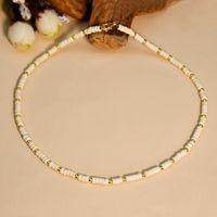 Retro Gemstone Handmade Turquoise Necklace Clavicle Chain sku image 2