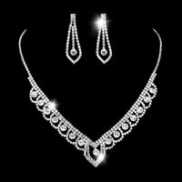 Jewelry Lace Rhinestone Women's Necklace Wedding Set Accessories sku image 1